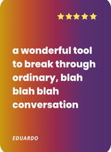 Load image into Gallery viewer, What people are saying about Cards for Connection: a wonderful tool to breakthrough the blah