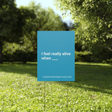 Load image into Gallery viewer, BLUE Cards for Connection® Plastic Yard Sign for Events and Celebrations - Games for Humanity