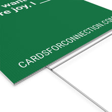 Load image into Gallery viewer, GREEN Cards for Connection® Plastic Yard Sign for Events and Celebrations - Games for Humanity