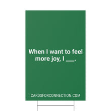 Load image into Gallery viewer, GREEN Cards for Connection® Plastic Yard Sign for Events and Celebrations - Games for Humanity