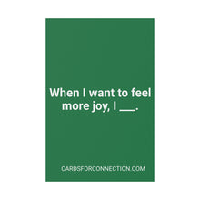 Load image into Gallery viewer, GREEN Cards for Connection® Plastic Yard Sign for Events and Celebrations - Games for Humanity