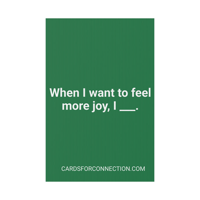 GREEN Cards for Connection® Plastic Yard Sign for Events and Celebrations - Games for Humanity