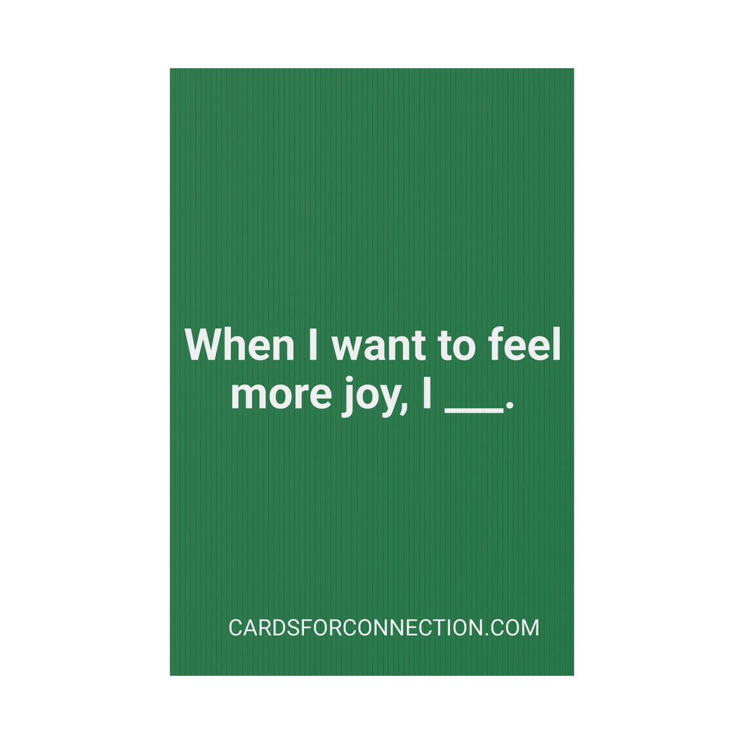 GREEN Cards for Connection® Plastic Yard Sign for Events and Celebrations - Games for Humanity