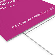 Load image into Gallery viewer, VIOLET Cards for Connection® Plastic Yard Sign for Events and Celebrations - Games for Humanity