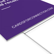Load image into Gallery viewer, INDIGO Cards for Connection® Plastic Yard Sign for Events and Celebrations - Games for Humanity