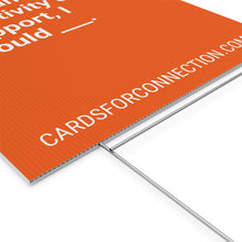 Load image into Gallery viewer, ORANGE Cards for Connection® Plastic Yard Sign for Events and Celebrations - Games for Humanity
