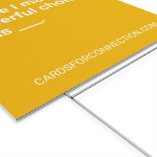 Load image into Gallery viewer, YELLOW Cards for Connection® Plastic Yard Sign for Events and Celebrations - Games for Humanity