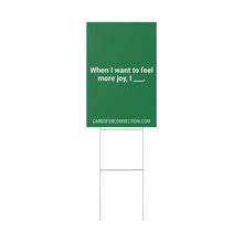 Load image into Gallery viewer, GREEN Cards for Connection® Plastic Yard Sign for Events and Celebrations - Games for Humanity