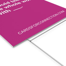 Load image into Gallery viewer, VIOLET Cards for Connection® Plastic Yard Sign for Events and Celebrations - Games for Humanity