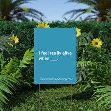 Load image into Gallery viewer, BLUE Cards for Connection® Plastic Yard Sign for Events and Celebrations - Games for Humanity