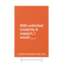 Load image into Gallery viewer, ORANGE Cards for Connection® Plastic Yard Sign for Events and Celebrations - Games for Humanity
