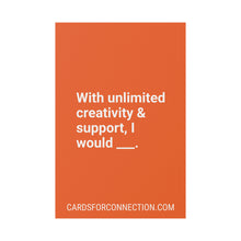 Load image into Gallery viewer, ORANGE Cards for Connection® Plastic Yard Sign for Events and Celebrations - Games for Humanity