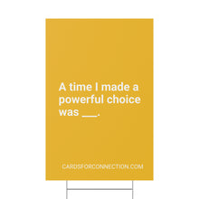 Load image into Gallery viewer, YELLOW Cards for Connection® Plastic Yard Sign for Events and Celebrations - Games for Humanity
