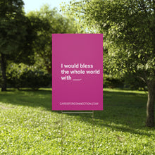 Load image into Gallery viewer, VIOLET Cards for Connection® Plastic Yard Sign for Events and Celebrations - Games for Humanity