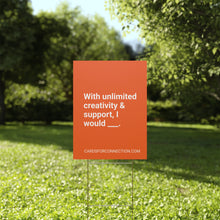 Load image into Gallery viewer, ORANGE Cards for Connection® Plastic Yard Sign for Events and Celebrations - Games for Humanity