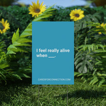 Load image into Gallery viewer, BLUE Cards for Connection® Plastic Yard Sign for Events and Celebrations - Games for Humanity