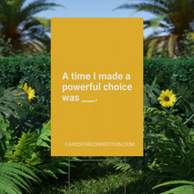 Load image into Gallery viewer, YELLOW Cards for Connection® Plastic Yard Sign for Events and Celebrations - Games for Humanity