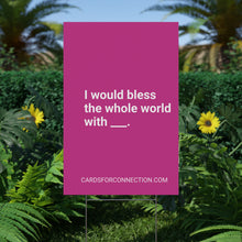 Load image into Gallery viewer, VIOLET Cards for Connection® Plastic Yard Sign for Events and Celebrations - Games for Humanity