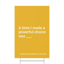 Load image into Gallery viewer, YELLOW Cards for Connection® Plastic Yard Sign for Events and Celebrations - Games for Humanity