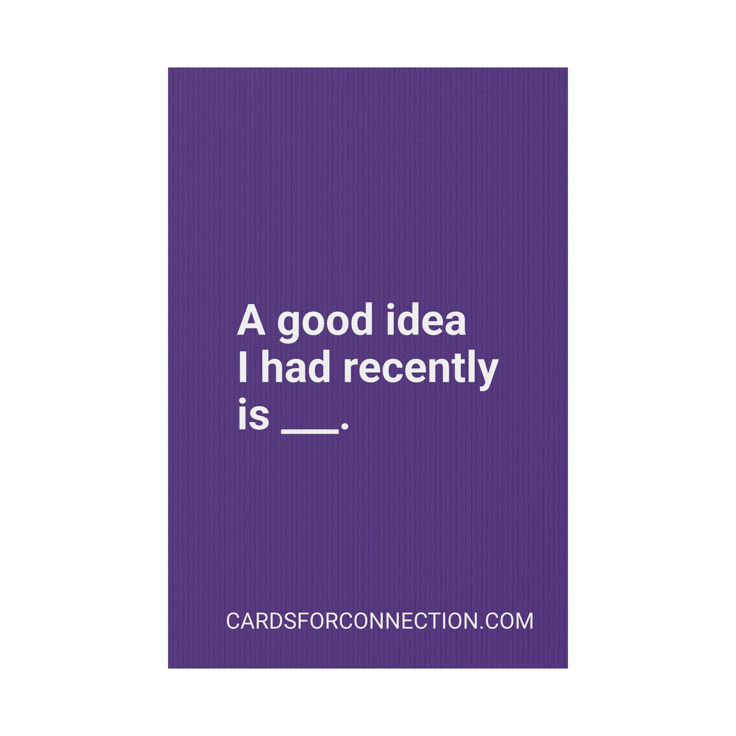 INDIGO Cards for Connection® Plastic Yard Sign for Events and Celebrations - Games for Humanity