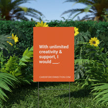 Load image into Gallery viewer, ORANGE Cards for Connection® Plastic Yard Sign for Events and Celebrations - Games for Humanity