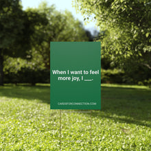 Load image into Gallery viewer, GREEN Cards for Connection® Plastic Yard Sign for Events and Celebrations - Games for Humanity