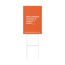 Load image into Gallery viewer, ORANGE Cards for Connection® Plastic Yard Sign for Events and Celebrations - Games for Humanity
