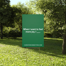 Load image into Gallery viewer, GREEN Cards for Connection® Plastic Yard Sign for Events and Celebrations - Games for Humanity