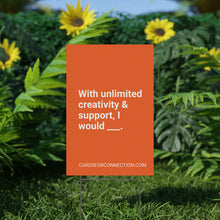 Load image into Gallery viewer, ORANGE Cards for Connection® Plastic Yard Sign for Events and Celebrations - Games for Humanity