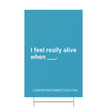 Load image into Gallery viewer, BLUE Cards for Connection® Plastic Yard Sign for Events and Celebrations - Games for Humanity