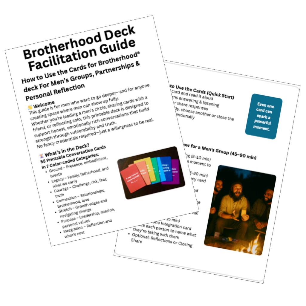 Cards for Connection® Brotherhood Deck digital printable cards. The Facilitation Guide.
