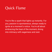 Load image into Gallery viewer, Come Closer Deck for couples Five Categories. Quick Flame is an instant spark, embracing the heat of the moment.