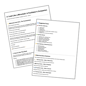 Cards for Facilitators Digital Deck Printable Game to elevate your events. Lead like a mirrorball guide.