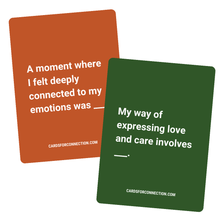 Load image into Gallery viewer, Cards for Connection® Brotherhood Deck digital printable cards. Orange and Green Cards.