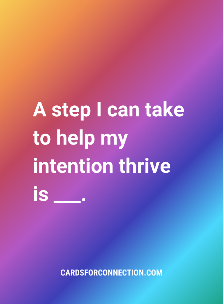 A step I can take to make my vision thrive is ___. Rainbow card from the Cards for Vision Expansion Pack. Companion pack to Cards for Connection. 