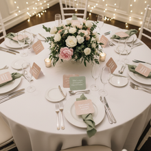 Load image into Gallery viewer, Wedding table setting with custom cards