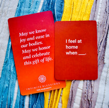 Load image into Gallery viewer, Infinite Blessings Deck - Games for Humanity, you can mix the card decks together for more intuitive guidance. In this session, we&#39;re reflecting on the joy and gratitude for the body as our home.