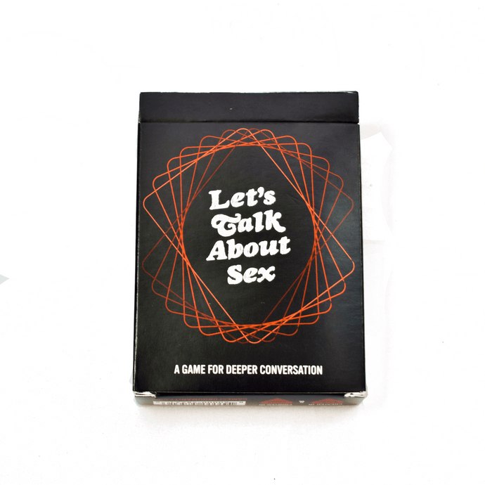 The Intimacy Deck - Games for Humanity Front view of the Let's Talk About Sex Deck box displaying the product packaging.​